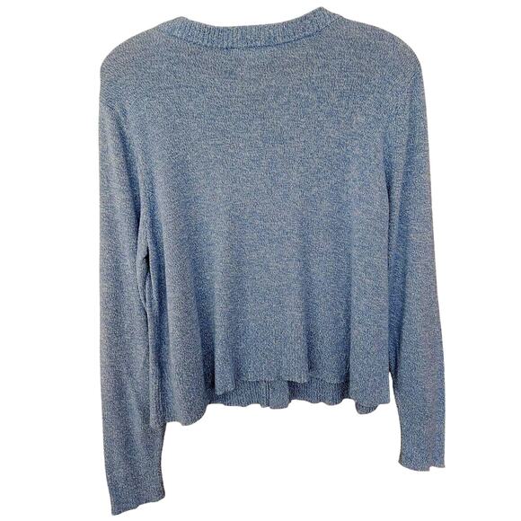 Candace Cameron Bure Cardigan Womens M Blue Cotton Sweater Classic‎ Minimalist - Picture 4 of 9
